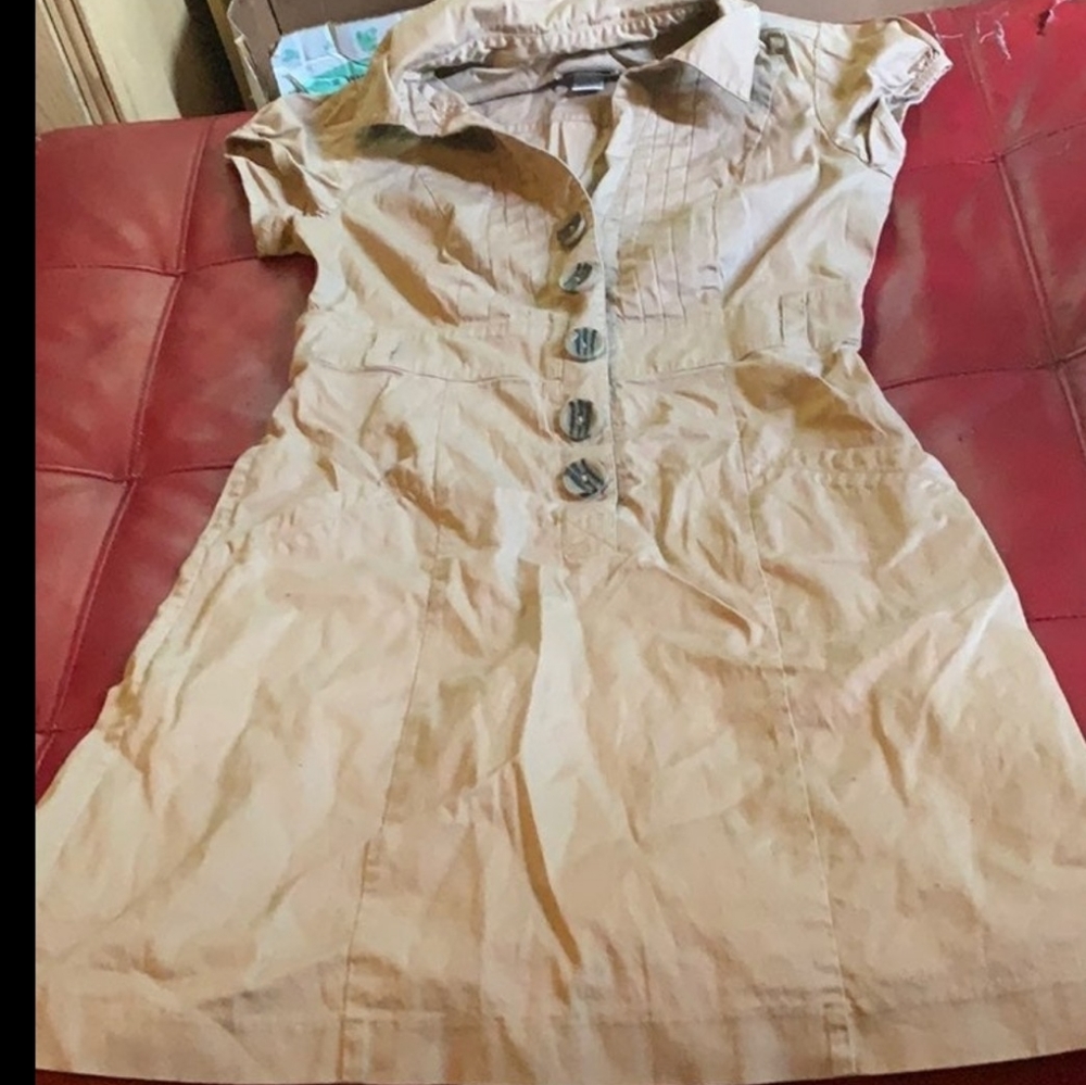 Tan button up dress - Picture 1 of 6